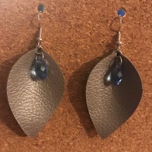 Handmade faux leather earrings